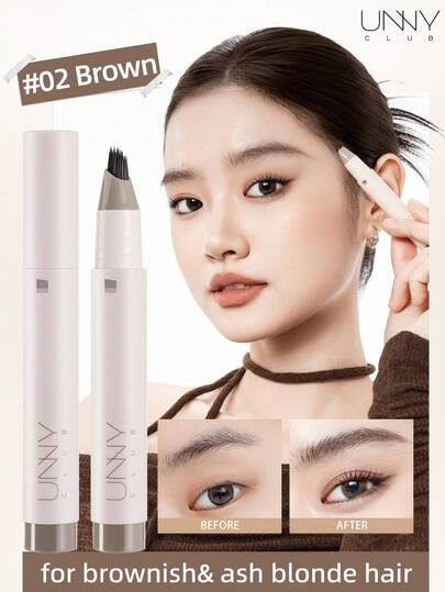 unny club Fuffy多功能液体眉笔，可用于下睫毛、眼线，轻松打造自然眉妆，持久不脱妆，轻盈顺滑，持久显色，超精准眉笔，防水防汗