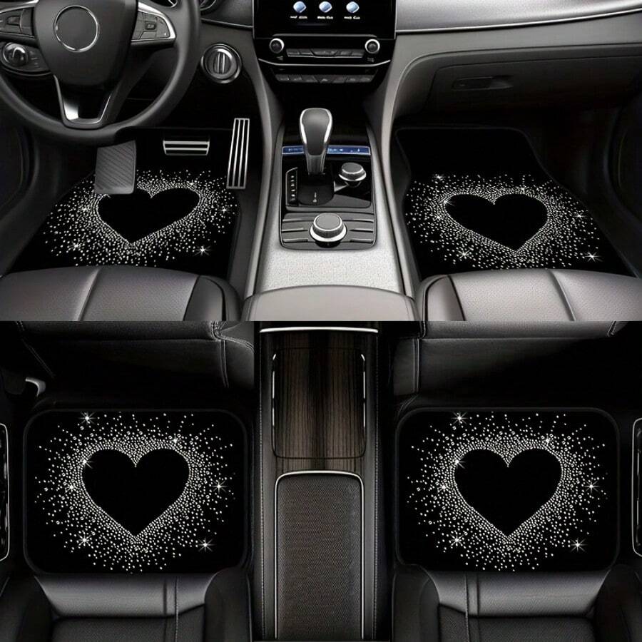 1pc Printed Trunk Mat, Suitable For Various Car Models, Essential Travel Accessory, Sweet Heart-Shaped Design To Enhance Car Interior Atmosphere And Keep Trunk Clean And Dry, Great Gift Or Personal Use - Trunk Mat - View 1