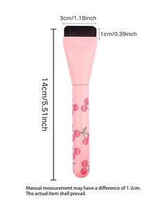 1支樱桃印花软柄无痕遮瑕刷，超薄粉底刷，新手适用面膜刷 - 彩色 - 查看 10