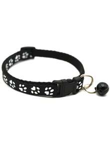 Collar ajustable de nailon con estampado de pata para mascotas, adecuado para perros pequeños/medianos/grandes, correa para el cuello de mascota de estilo aleatorio - Rojo - Ver 10