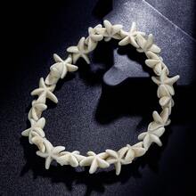 1pc Fashionable Resin Starfish Beaded Anklet, Suitable For Daily Wear - Multicolor - View 3
