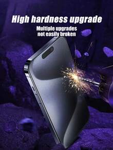 5pcs Matte Anti-Spy Tempered Glass Screen Protector, 9H Hardness, Physical Anti-Fingerprint, Frosted Screen Gloss, Anti-Glare, Silk-Printed Edge Protection, Compatible With IPhone11/12/13/14/15/16/17 Pro Max And Other Models - Black - View 3