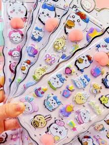 （随机1张）创意风格可爱卡通贴纸系列 - 独特艺术设计贴纸，适合收藏、交换或个性化您的物品 - 彩色 - 查看 5