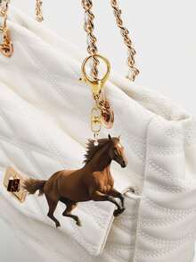 2D可爱小马吊坠，亚克力钥匙扣 - 爱马人士的完美礼物 - 背包挂件，包包配件，2D - 日常使用 - 生日礼物，多功能汽车钥匙配件，亚克力装饰汽车吊坠，可爱卡通马一家钥匙扣包 - 彩色 - 查看 4