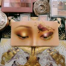 1pc Makeup Practice Board Eyebrow Eye Training Tool For Beginners With False Lashes Area Durable Silicone Material - Multicolor - View 3