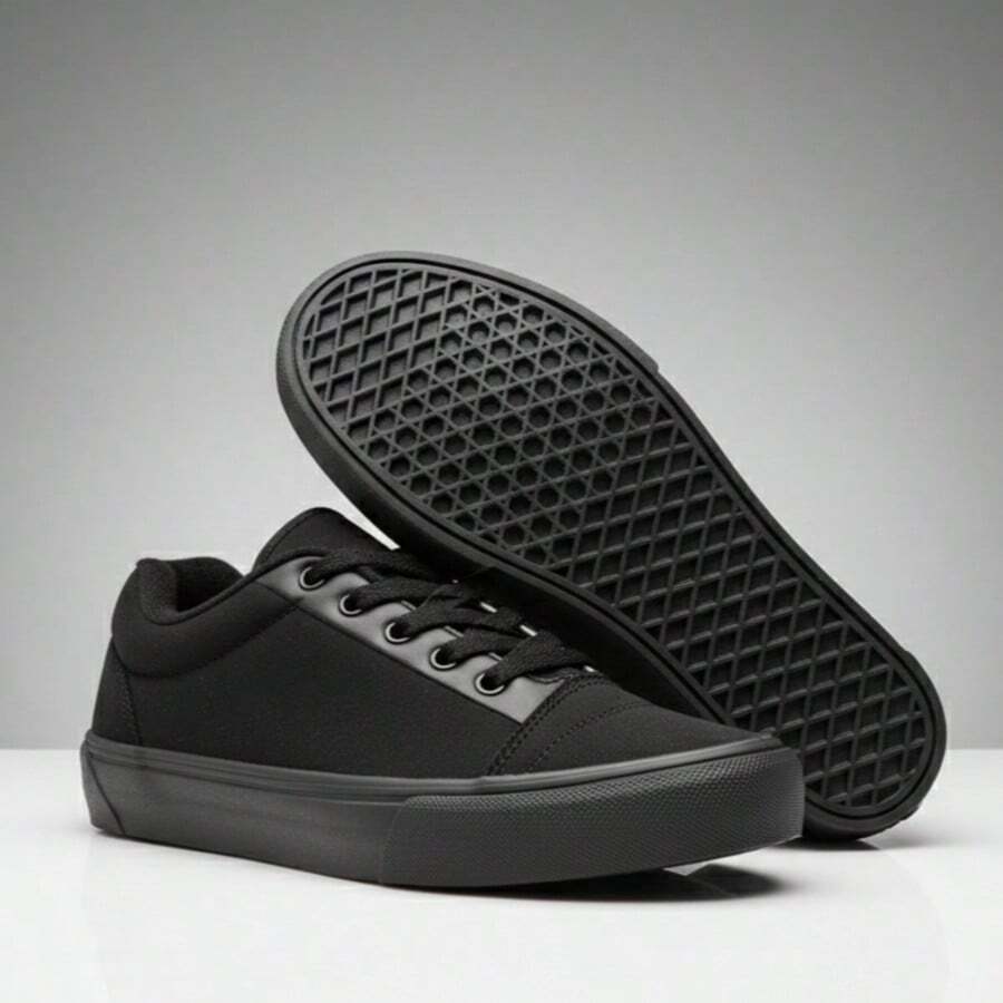 Basic Unisex Sneakers For Casual Wear With A Simple And Versatile Design. - All Black - 查看 1