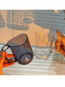 北欧风透明创意极简几何漱口杯，情侣牙刷架，带刷孔家用牙刷杯 - 多色 - 查看 3