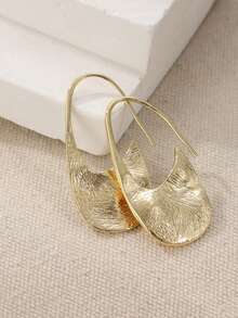 DIYCCPC Anting Hoop Emas Klasik Elegan Buatan Tangan, Desain Vintage Minimalis, Cocok untuk Wanita, Aksesori Kreatif untuk Pemakaian Sehari-hari dan Pesta - Emas - View 4
