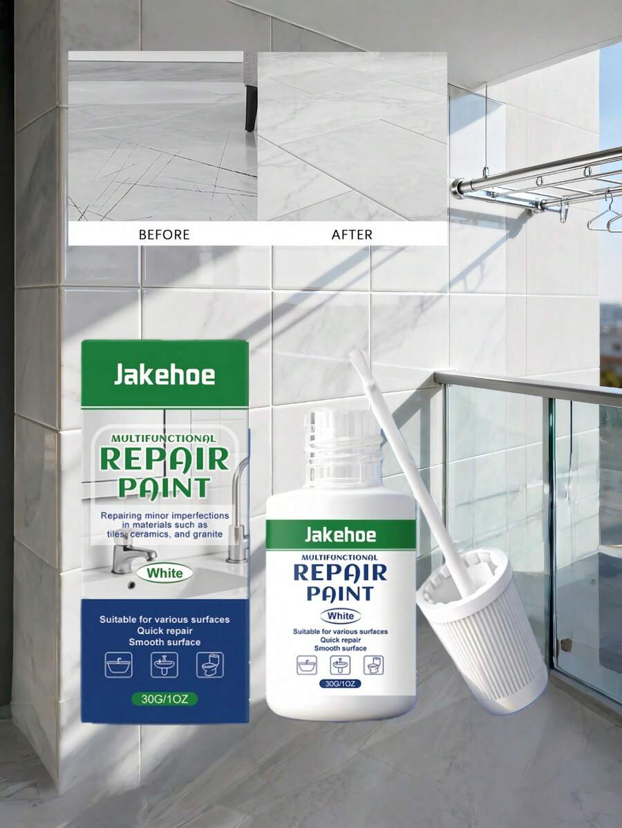jakehoe 瓷砖修补漆，家用瓷砖、大理石、浴缸、水槽、马桶瓷砖修补漆 - 液體 - 查看 1