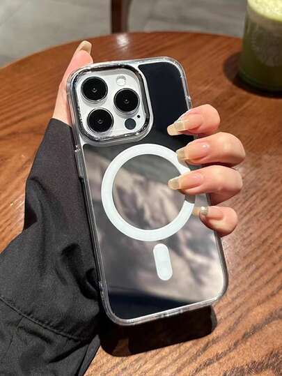 高级磁吸化妆镜，兼容 17 Pro Max/16/15/14/13/12/11，电镀防摔硅胶材质，支持无线充电，高端男女通用 Magsafe 磁吸充电器