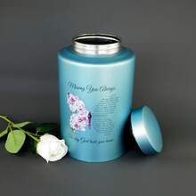 Up To 220 Lbs Cardinal Large Cremation Urns For Adult Human Ashes, Decorative Funeral Keepsake Memorial Urn For Male Female Women Man Mom Dad Ashes With Velvet Bag - 蝴蝶-1 - 查看 5