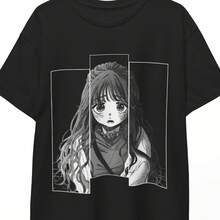 The Fragrant Flower Blooms With Dignity Anime T-Shirt Rintaro Kaoruko Romantic Manga Aesthetic Tee Soft Uni Graphic S (1) - 黑色 - 查看 1