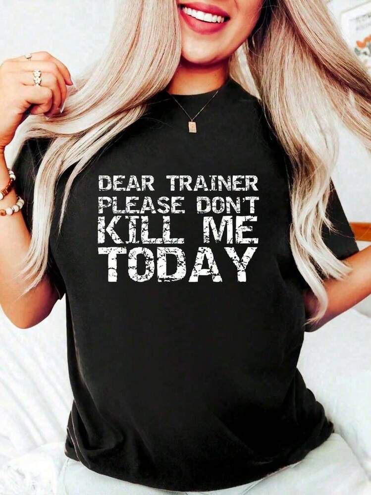 Camiseta Divertida para Gimnasio con Estampado Instalandoúsculos, Por Favor Espere - Manga Corta, Cuello Redondo, Suave. Transpirable. Top Casual de Verano y Primavera - Ropa de Corte Regular para Mujer, Camisetas Gráficas para Mujer, Tops Cortos para Mujer, Camisetas para Parejas, Conjuntos Artísticos, Camiseta para Mujer - Negro 1 pieza MEN2 - Añade 7
