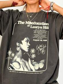 Camiseta de cuello redondo transpirable para mujer de talla grande para viajes de primavera/verano. Ajuste holgado, tela suave, favorece a todos los tipos de Body.. Casual - Gris Oscuro - Ver 3