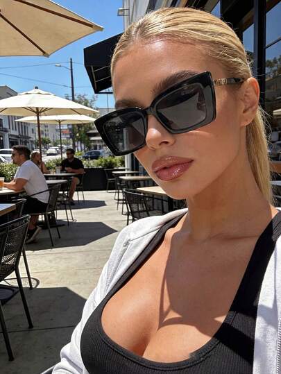 Unisex Retro Rectangular Frame Metal Sunglasses, Classic Design For Outdoor Travel Beach Vacation Casual Wear, Summer UV Protection Driving Glasses