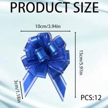 12PCS Blue Bows For Gift Wrapping Blue Bow Car Ribbon With Versatile Design For Wedding Events And Present Decorations  Syz - As Pic - View 2