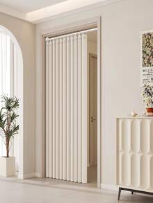 1件黑色折叠帘门帘，垂直百叶帘，带隔热功能，适用于卧室、走廊、推拉门、房间隔断，是家居装饰的理想之选。 - 1PC - 查看 12