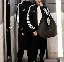 Adidas Men's Knit Tracksuit, 3-Stripe Casual Sports Jacket And Slim Fit Sweatpants - Black - View 5