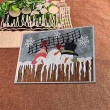 Creative Snowman Dies, DIY Scrapbooking Album And Embossing Stencil, Greeting Card Making Tool, Card Paper Cutting Crafts ,Gift Card Making Template Die Cuts. - Silver - View 3
