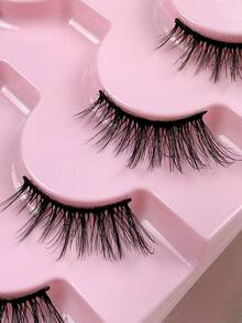 7对半截假睫毛，自然黑色带猫眼睫毛，防水尖头仿貂毛假睫毛，纤细轻盈的半截假睫毛，可重复使用，尖头假睫毛，送给女性和女孩的礼物，睫毛嫁接，假睫毛，单簇假睫毛 - 眼尾拉長款 - 查看 4