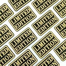 7pcs LIMITED EDITION Golden Letter Embroidery Iron On Patches, Inspirational Phrases Iron On Patches For Clothes, Hats, Jeans, Backpacks, Etc - B - View 1