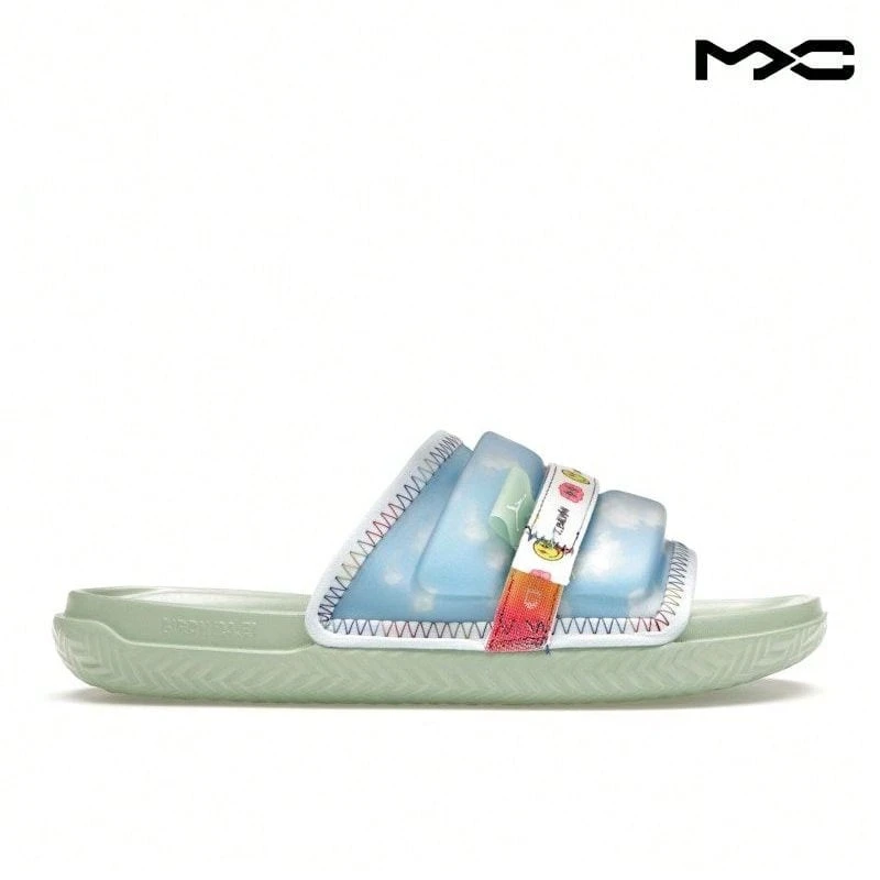 J. Balvin X Nike Jordan Super Play Slide Blue Celestine-Blue White Enamel-Green Sneakers Men DR1330-413 - Multicolor - View 1