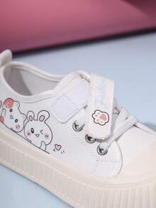 A Pair Of Boys' And Girls' Canvas Shoes, Autumn New Style, Children's Cloth Shoes, Girls' Spring And Autumn Shoes, Kindergarten Children's Soft Soled Board Shoes, Girl's Shoes Suitable For All Seasons - White - View 8