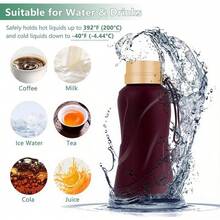Foldable Water Bottle, 650ml, Leak-Proof, Reusable, Silicone Foldable Water Bottle, Durable And Lightweight, Suitable For Travel, Gym, Camping, Hiking, Compact Portable Sports Water Bottle (Black) QPZT - Coffee - View 8