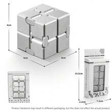 Alloy Infinity Cube Fidget Toy, Transformable Stress Relief Gadget, Metal Cube Desk Toy For Adults, Classroom Learning Pressure Relief - Multicolor - View 13
