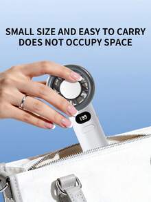 AOYI 1个可充电数字显示便携式手持199档可调速迷你USB充电风扇 - 多色 - 查看 7