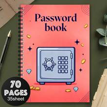 1pc Funny Spiral Password Notebook | For Home Or Office Password Management, Secure Design, Paper Material, English - A5 - View 3