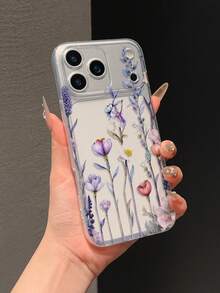 1 ốp lưng điện thoại TPU trong suốt chống sốc, phủ toàn màn hình, in họa tiết hoa tua rua màu tím bằng công nghệ UV, tương thích với các dòng máy Apple 7/8/7 Plus/8 Plus/X/XS/XR/XS Max/11/11 Pro/11 Pro Max/12/12 Pro/12 Pro Max/12 Mini/13/13 Pro/13 Pro Max/13 Mini/14/14 Pro/14 Pro Max/14 Plus/15/15 Pro/15 Pro Max/15 Plus/16/16 Pro/16 Pro Max/16 Plus/17/17 Pro/17 Pro Max/Air, Galaxy, Honor 400, 400 Pro, 500, 500 Pro - Nhiều màu - Xem 3