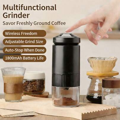 Multi-Function Grinder, Electric Coffee Grinder, Compact Portable Household Powder Grinder, High-Efficiency Adjustable Electric Coffee Bean Grinder, Small Household Electric Coffee Grinder, Portable Manual Coffee Bean Grinder