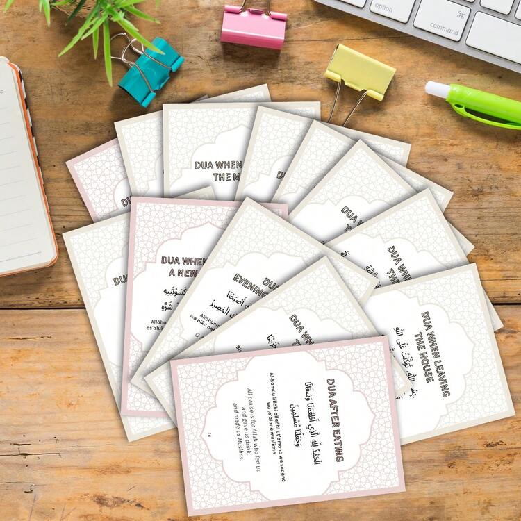 61pcs Islamic Dua Cards - Daily Prayer Supplications For Life Occasions, Arabic & English Translation, Islamic Daily Dua Cards, Perfect Islamic Gift For Ramadan Eid Hajj Umrah - Multicolor - View 5