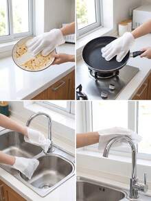 Bộ 10/20/30 găng tay lau chùi siêu mềm bằng sợi microfiber - Sử dụng đa năng khô/ướt, dễ dàng loại bỏ bụi bẩn, găng tay lau bụi gia dụng, dễ dàng vệ sinh nhà bếp, phòng khách, phòng ngủ, xe hơi, đồ nội thất và cửa sổ. - Trắng - Xem 7