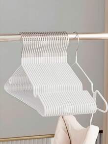 10/20/40个装防滑涂层金属衣架，适用于衣柜收纳，多功能收纳方案，可用于衬衫、连衣裙、内衣、夹克和外套；圆润凹槽设计，涂层顺滑，节省空间，适合小型衣柜、宿舍和家庭衣橱；轻巧坚固，是日常衣橱更新、情人节礼物、春季大扫除、穿搭规划以及零售环境中的高端展示的理想之选。 - 彩色 - 查看 3