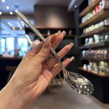 Conjunto de 2/10 Colheres de Aço Inoxidável Martelado, Resistente à Ferrugem e Durável, Adequado para Culinária Coreana e Ocidental, Design Ergonômico, Utensílios de Cozinha Duradouros - Prata - Visão 11