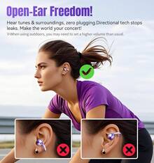 Trymiss K521 Audífonos clip Bluetooth In-ear Mini Corazón Auriculares Con Micrófono Audífonos Para El Gym Manos Libres Audífonos Gamer Bluetooth San Valentin Regalo Para Mujer 14 De Febrero - Morado - Ver 7
