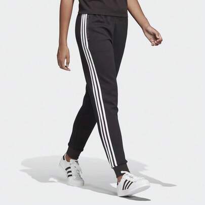  Adidas Originals Cuff Pant Retro Color Block Track Training Pants Women's Black And White