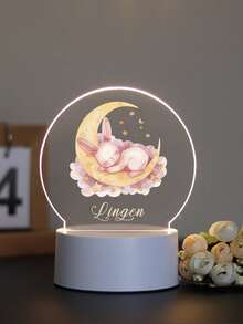 1pc Personalized Name Night Light, Children's Birthday Gift Customization, Friend Custom Gift, Bedroom Decor Customization, Party Decor Customization, Party Decor, Custom Moon Night Light, Back To School Gift - Black - View 46