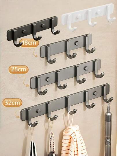 1 szt. Wielofunkcyjny wieszak na haczyki z mocnym klejem bez wiercenia – wieszak z wieloma haczykami – odpowiedni do przechowywania ubrań na ścianie w łazience i kuchni, do wieszania ubrań, kul do kąpieli, przyborów kuchennych itp., do przedpokoju, prysznica, kuchni, szafki ściennej w sypialni itp., do wieszania codziennych ubrań, przechowywania akcesoriów łazienkowych, wieszania narzędzi kuchennych, organizacji małych przedmiotów w sypialni.