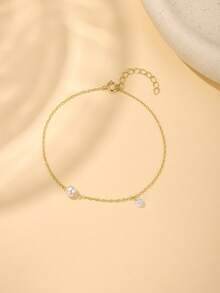 EleRunis 1条925纯银经典珍珠手链，女士精致手链，叠戴珍珠链条，不易褪色，小巧可爱，适合日常佩戴，婚礼、派对、订婚、周年纪念、情人节、母亲节等场合。 - 金色 - 查看 8