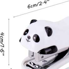 熊猫主题订书机套装，包含1盒订书钉，时尚设计，适合办公室和学生使用，办公订书机 - A - 查看 4