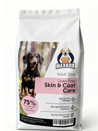 MAXBOX Peptide+ Skin & Coat Care Dry Dog Food – Hydrolyzed Protein & Collagen Peptides For Healthy Skin & Shiny Coat – Omega 3 & 6 Rich Formula – Grain-Free, Hypoallergenic Dog Food For All Breeds.