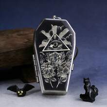 1pc God's Eye Design Ashtray, Available In Gold, Red, Yellow, Red, Gray, Blue Eye Colors, Keychain Design For Easy Carrying, Punk Coffin Shaped Ashtray - Eye Of God - View 7