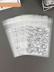 50pcs/Set Ins Style Cute Cartoon Dog Transparent Self Sealing Bag Simple Small Card Storage Protective Cover Card Classification Bag - Cartoon Puppy - View 8