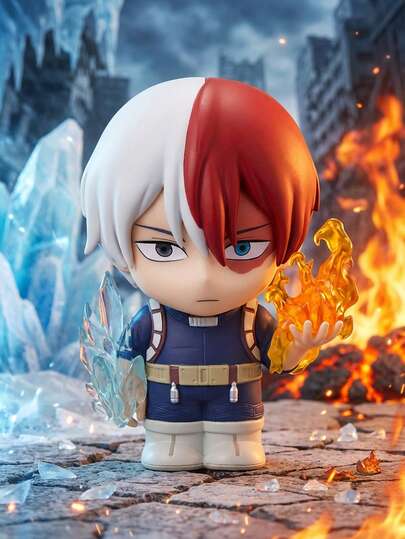  1 pièce Tirelire officielle Crunchyroll My Hero Academia en PVC, figurine tirelire, boîte à monnaie Shoto Todoroki, décoration d'intérieur, objet de collection, organisateur de bureau, bocal d'épargne