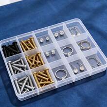 1 hộp đựng đồ đa năng bằng nhựa trong suốt, có ngăn chia, 10/15/28/36 ngăn, di động, bền, nắp chống bụi, thích hợp đựng đồ dùng thủ công, linh kiện điện tử, đồ trang trí móng tay, đồ chơi trẻ em, sử dụng tại nhà/văn phòng/chợ trời. - Nhiều màu - Xem 7