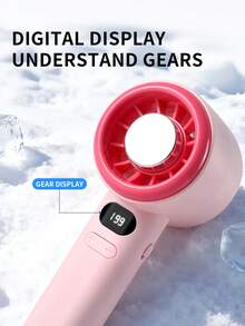 AOYI 1个可充电数字显示便携式手持199档可调速迷你USB充电风扇 - 多色 - 查看 5