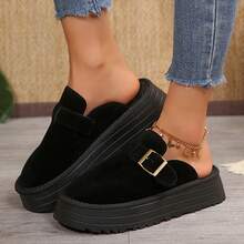 Round Toe Womens Shoes Casual Comfortable Lightweight Flats For Female Daily Wear - màu đen - Xem 6